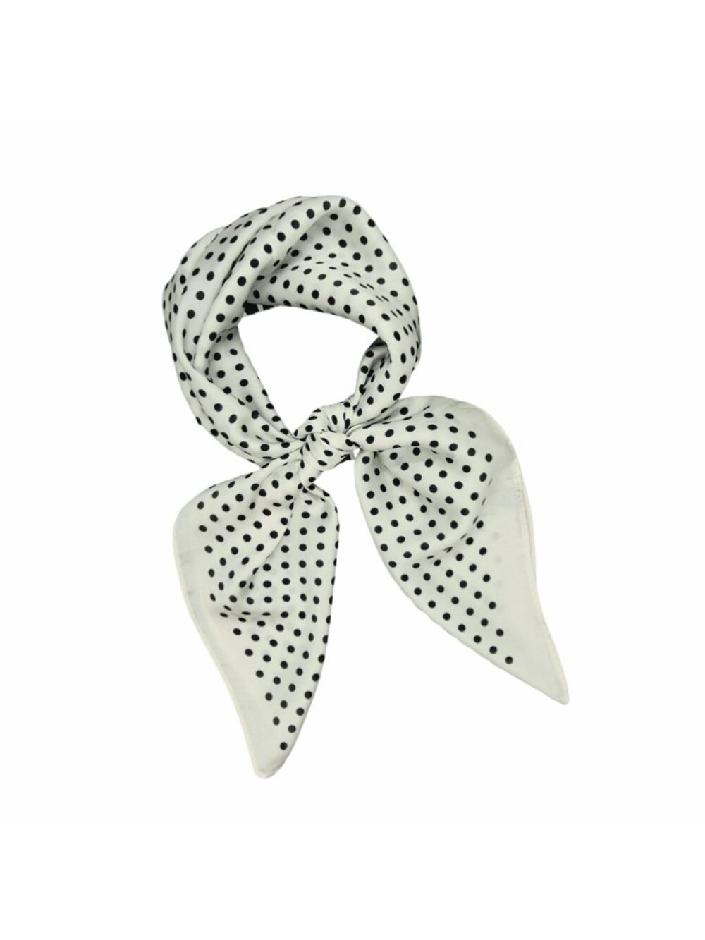 ✨Luxury Elegant Silky Soft Scarf White Black Polka Dot Square Wrap Accessory New - Picture 4 of 6